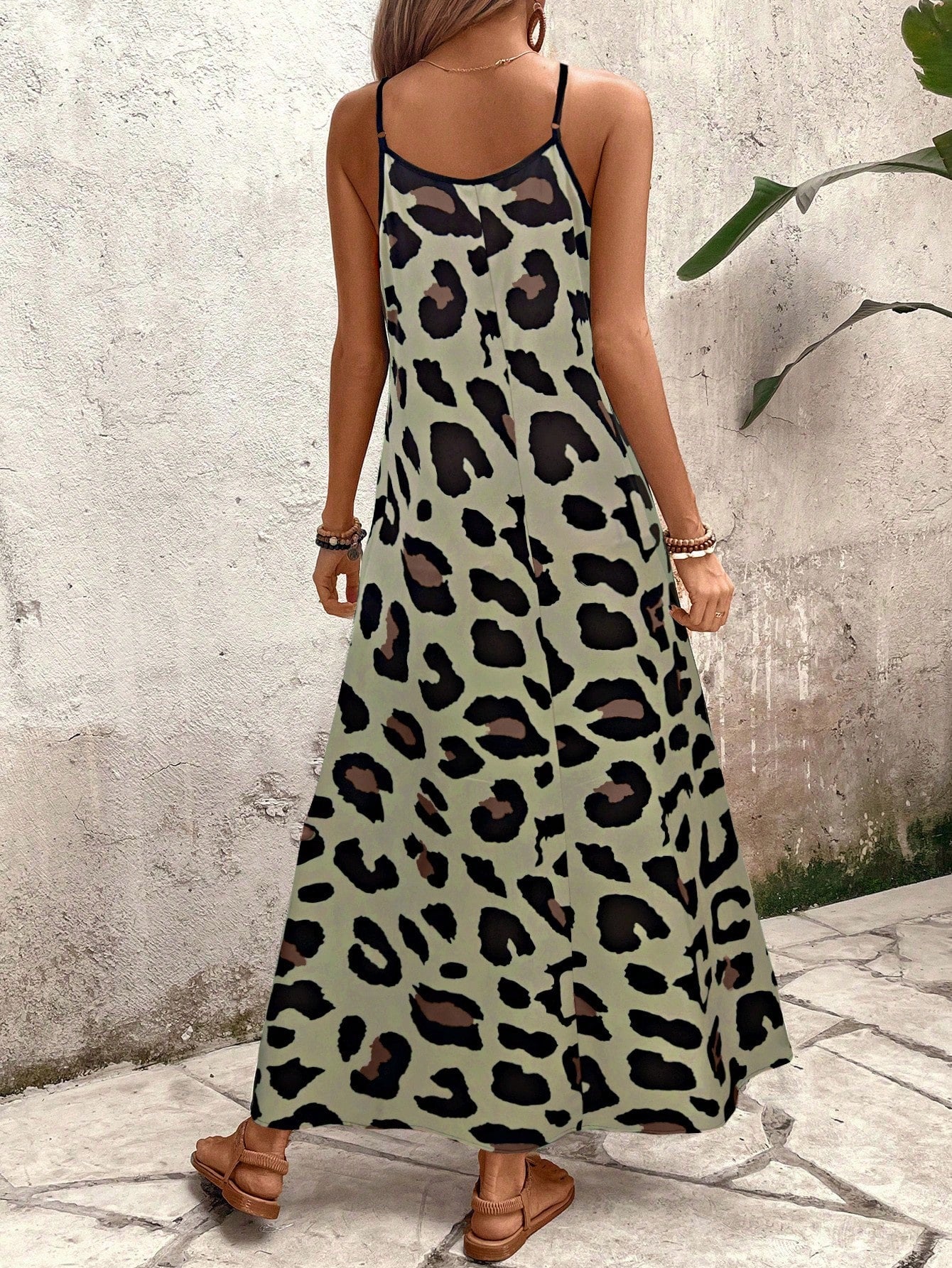 Vestido Longo Casual Animal Print