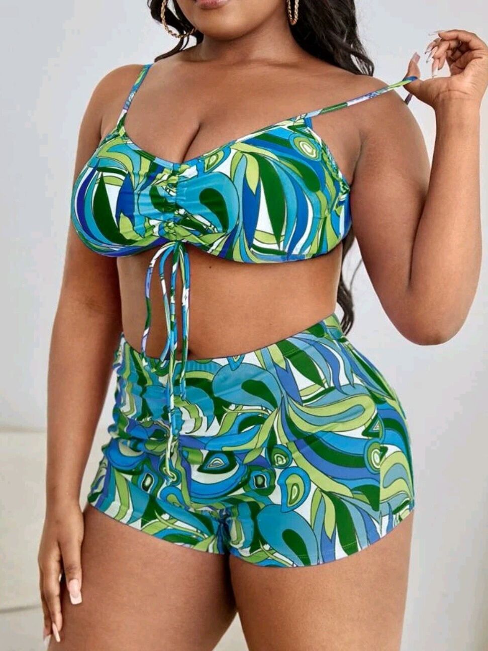 Conjunto Tropical 3 Peças Plus Size