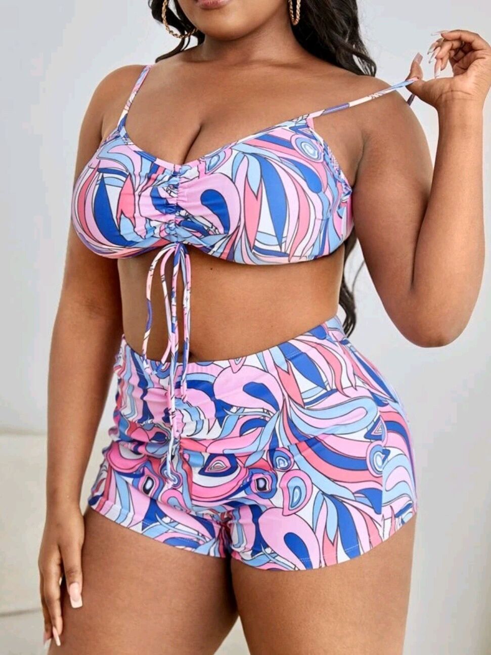 Conjunto Tropical 3 Peças Plus Size