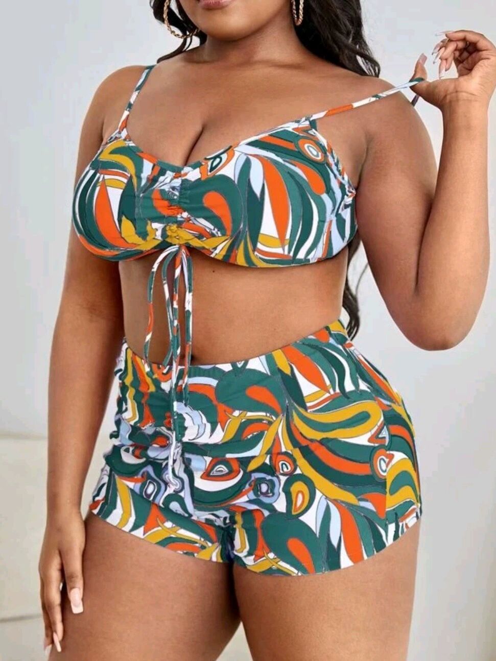 Conjunto Tropical 3 Peças Plus Size
