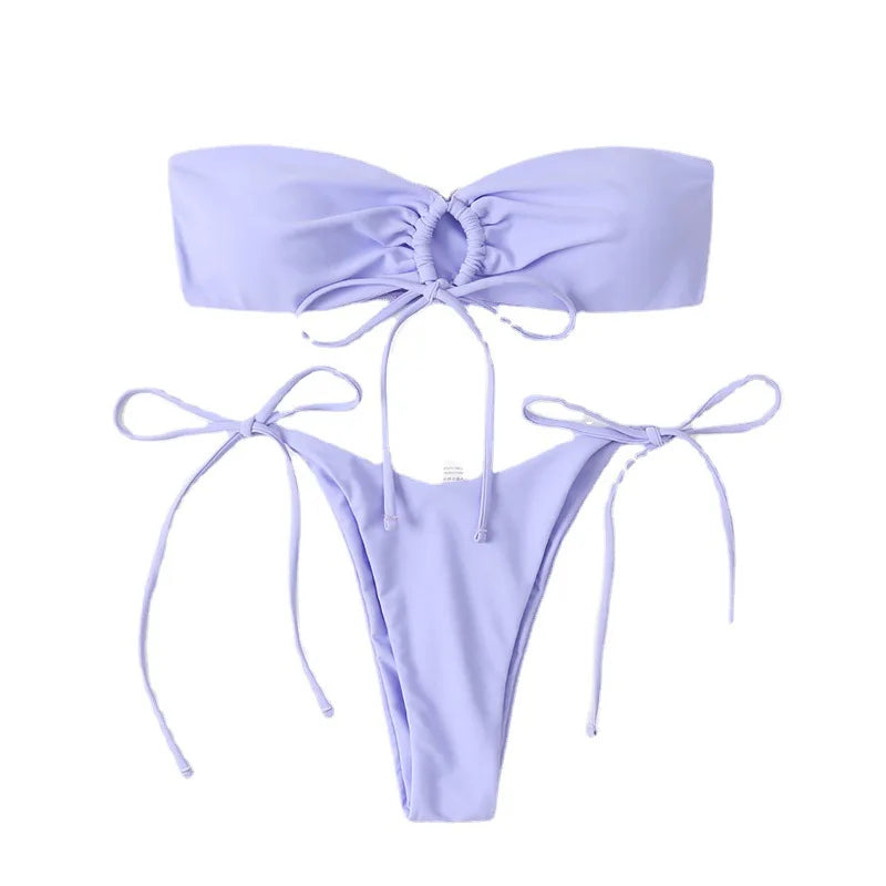 Biquíni Vintage Elegance: Conjunto Micro e Patchwork