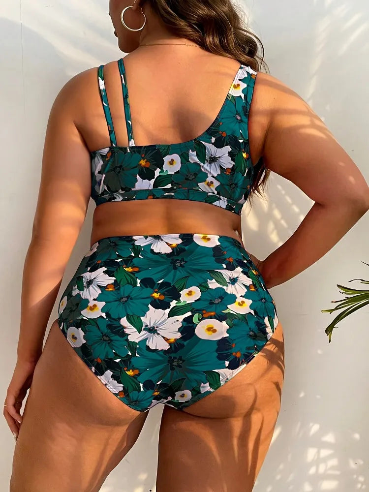 Biquíni Plus Size Meia Estampa Floral