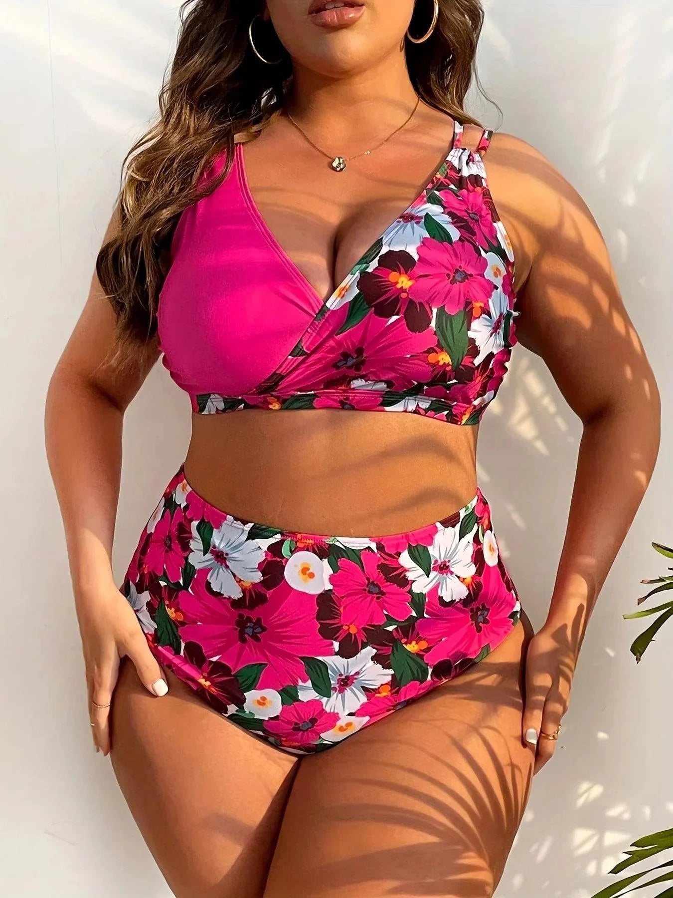 Biquíni Plus Size Meia Estampa Floral