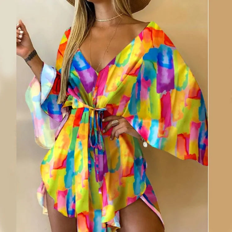 Vestido Boho - Manga Morcego