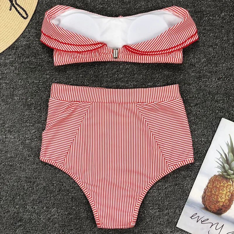 Biquíni Retrô em listras
