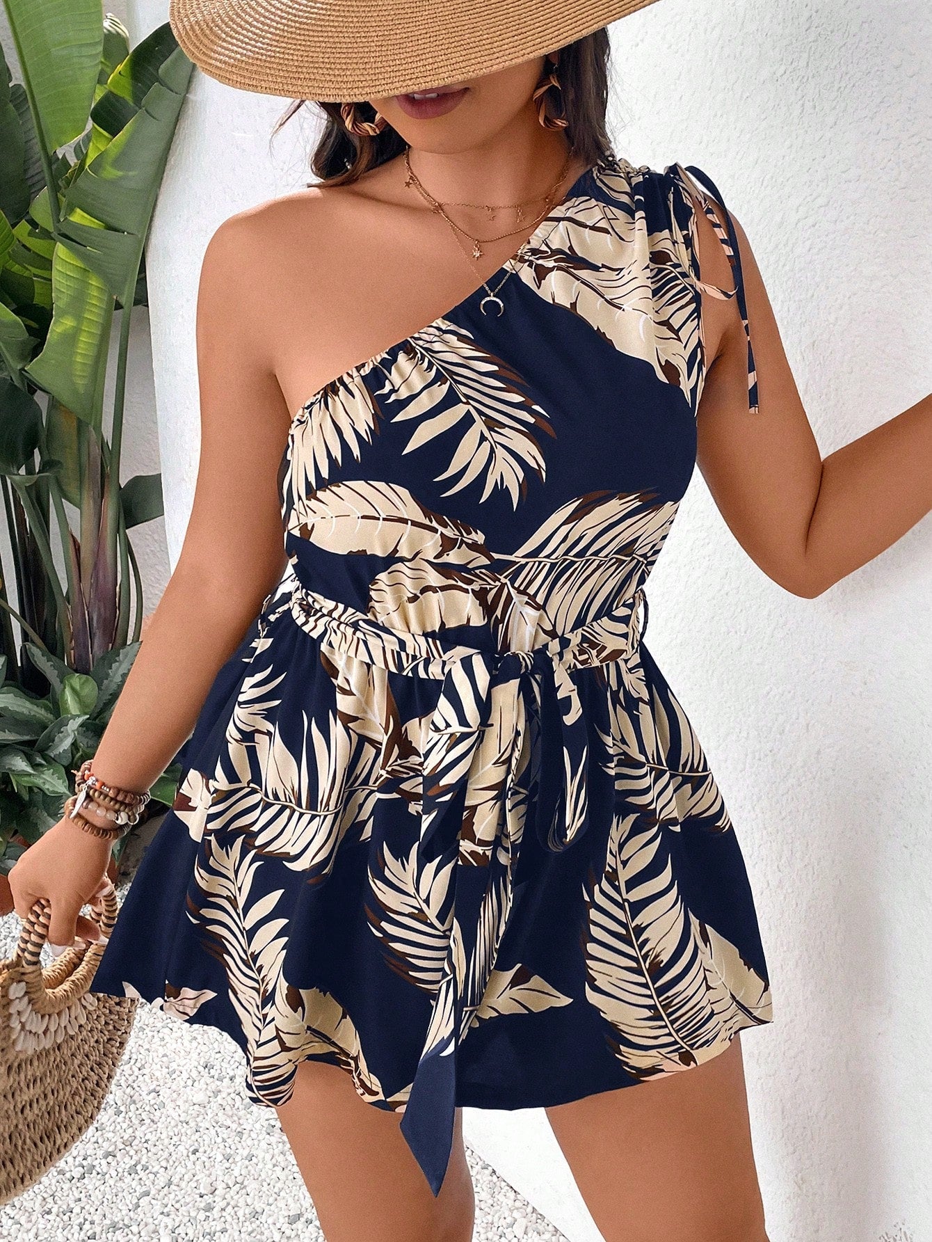 Macaquinho Plus Size Palmeira Chic