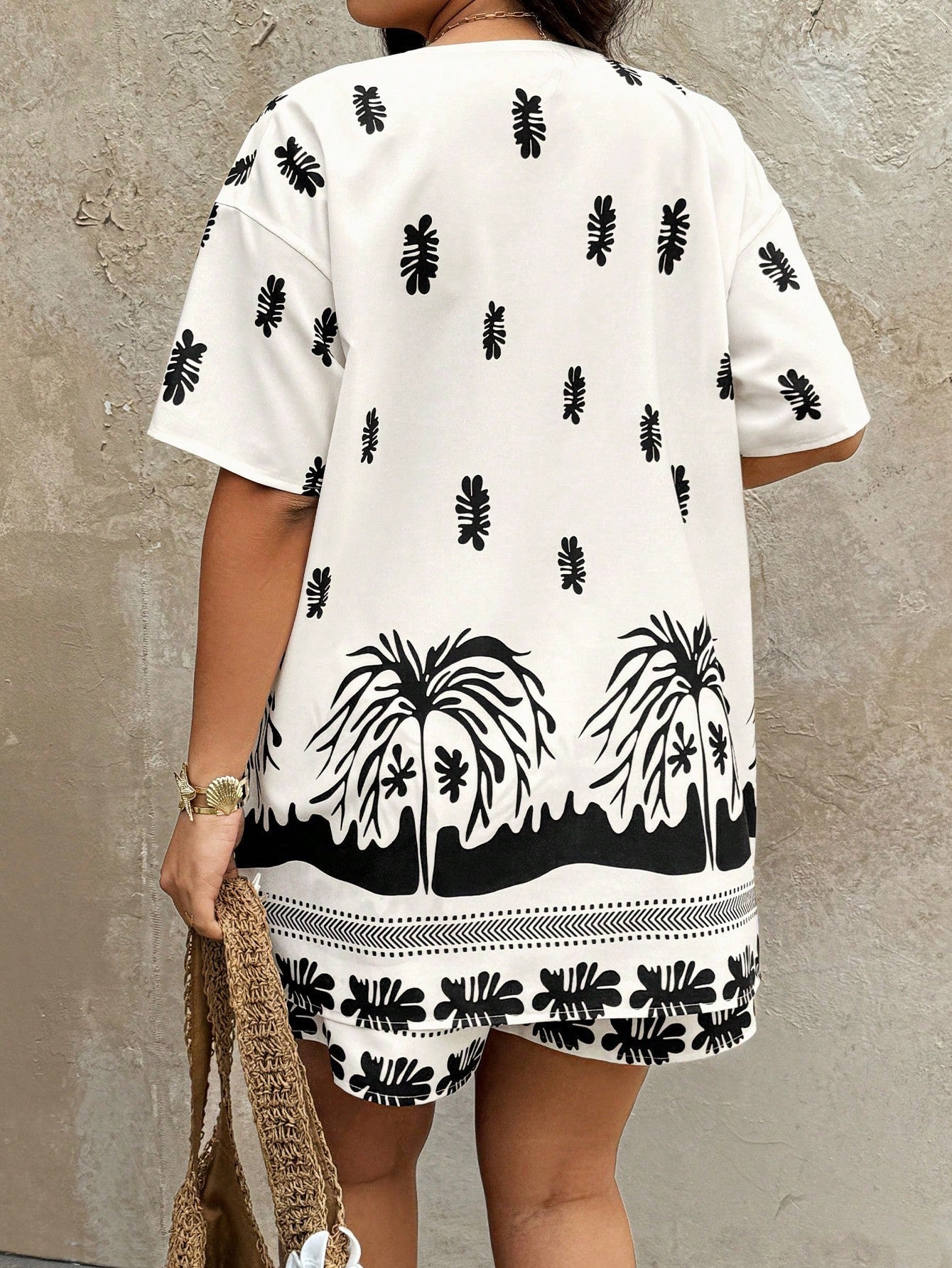 Conjuntinho Plus Size Estampado Verão