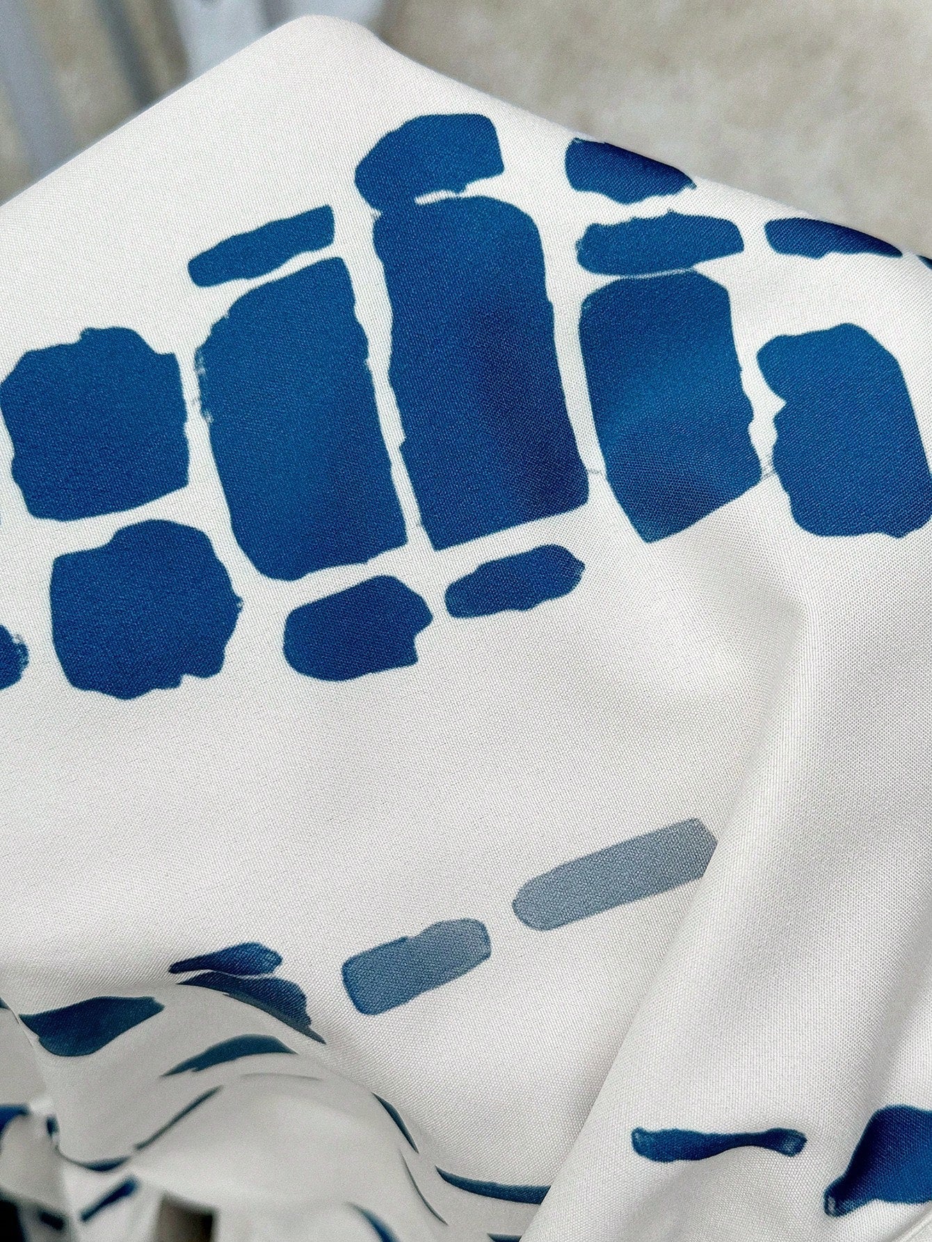 Macaquinho Azul e Branco Casual