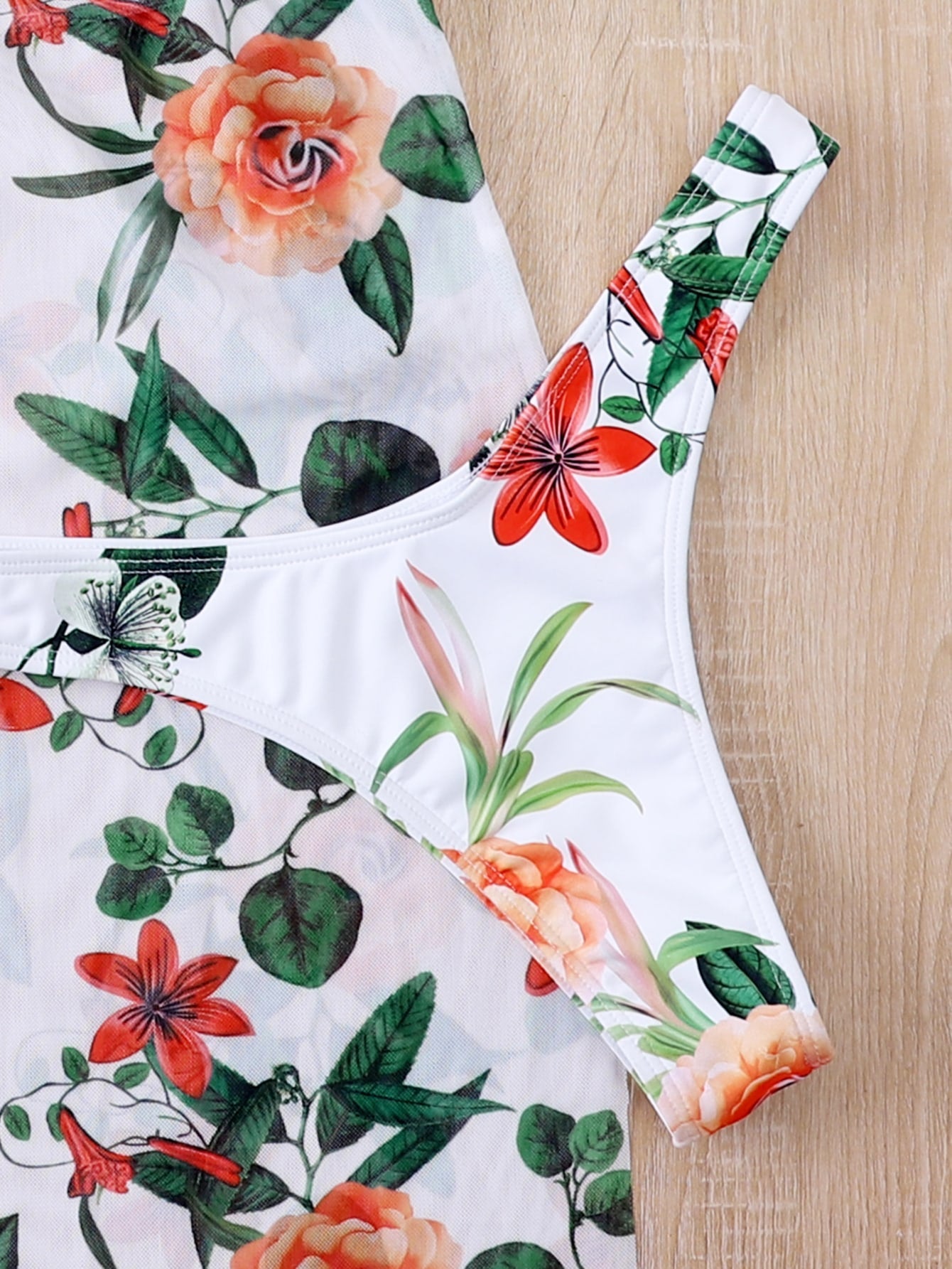 Biquíni Vestido Floral 3 Peças