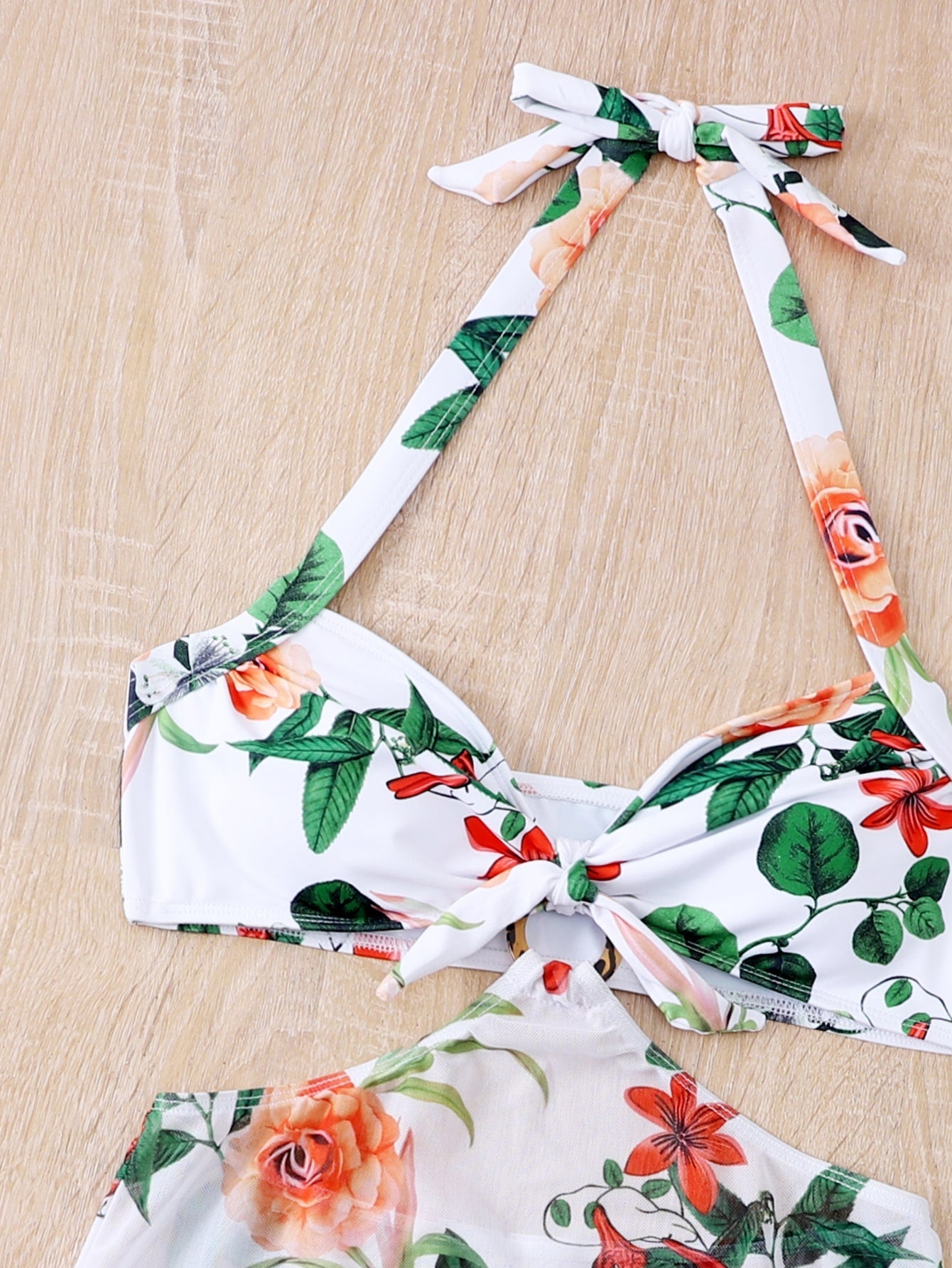 Biquíni Vestido Floral 3 Peças