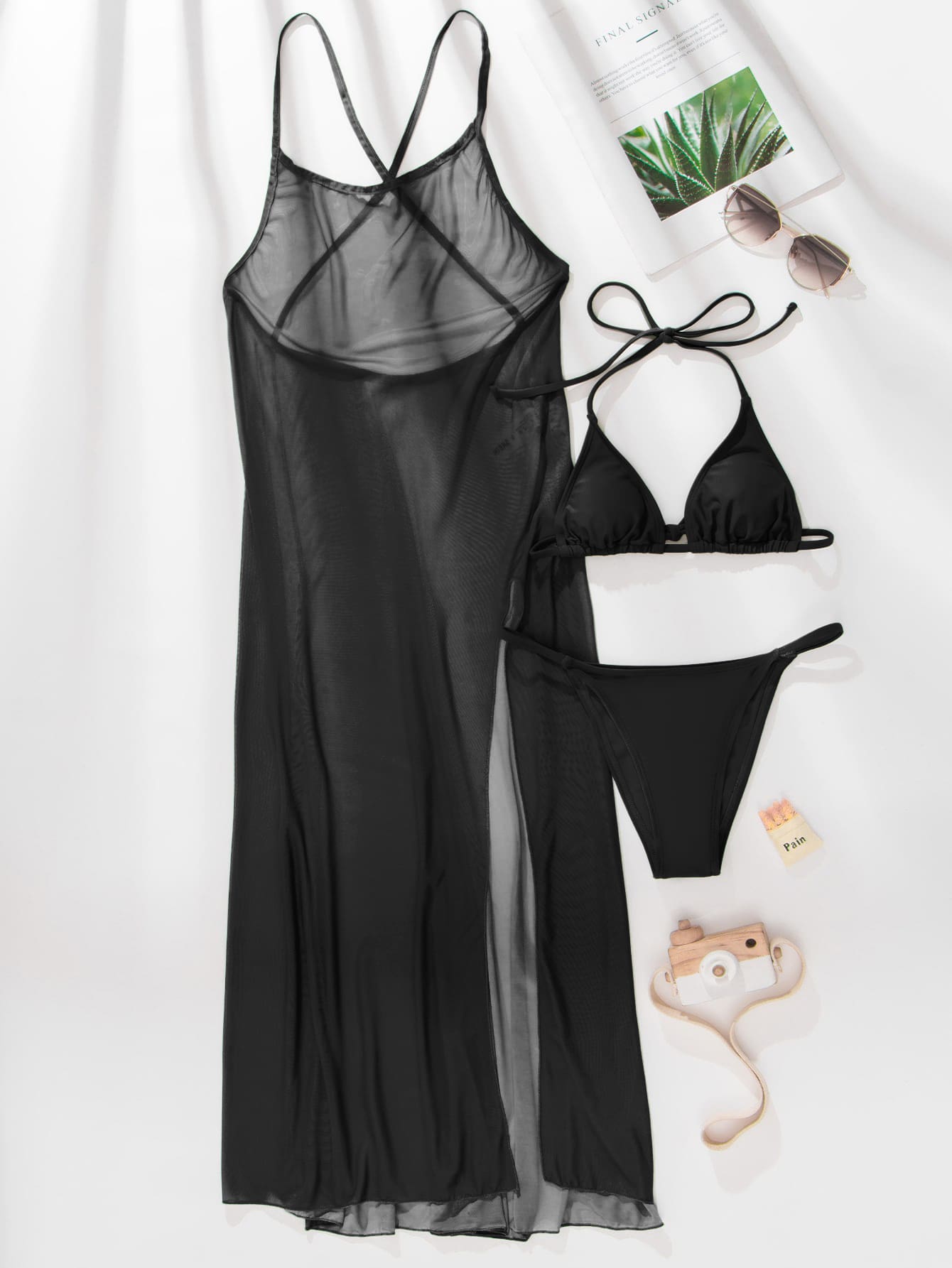 Conjunto Biquíni 3 Peças Triângulo, Tanga