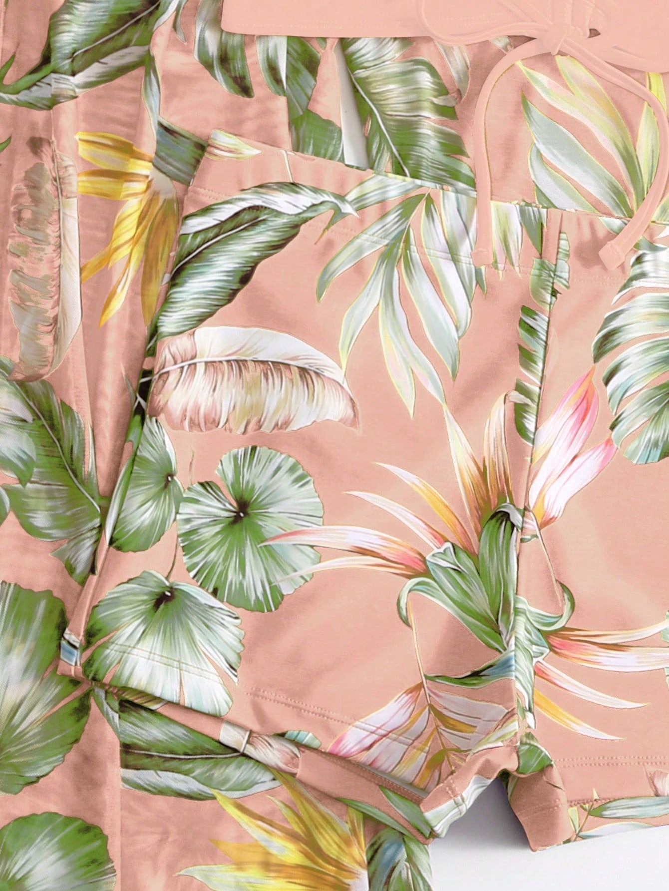 Conjunto Biquíni 3 Peças com Estampa Tropical