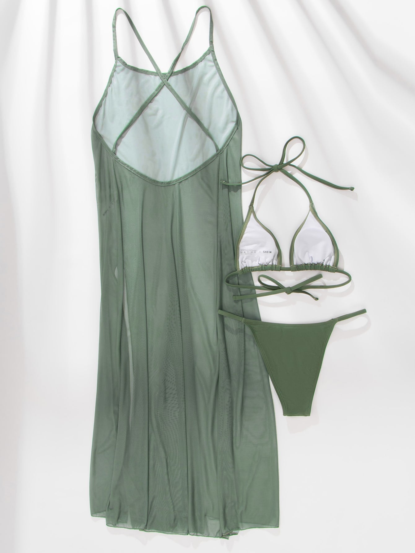 Conjunto Biquíni 3 Peças Triângulo, Tanga