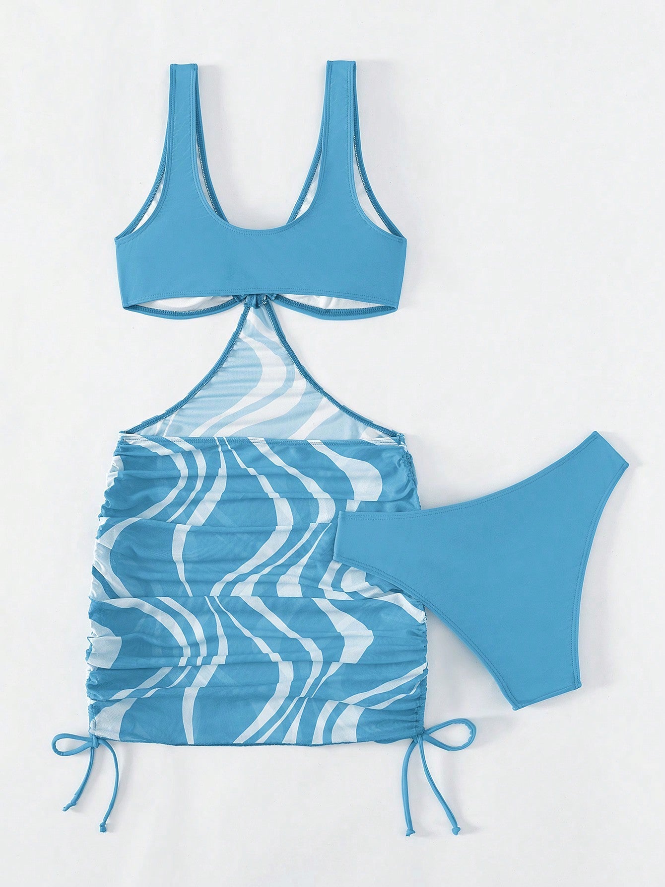 Biquíni Vestido 2 Peças Conjunto Azul