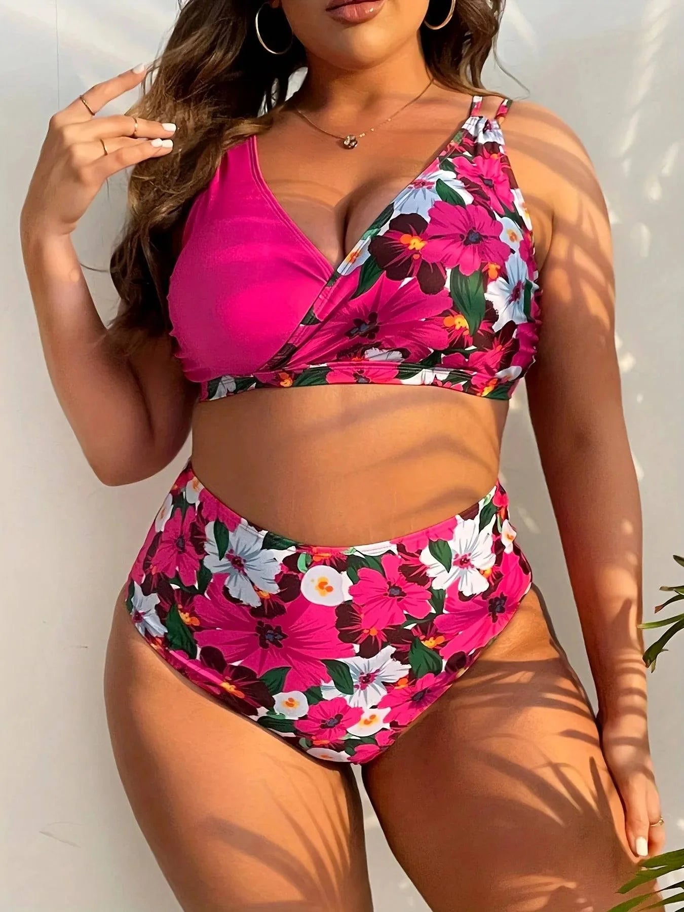 Biquíni Plus Size Meia Estampa Floral