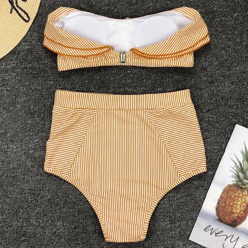Biquíni Retrô em listras