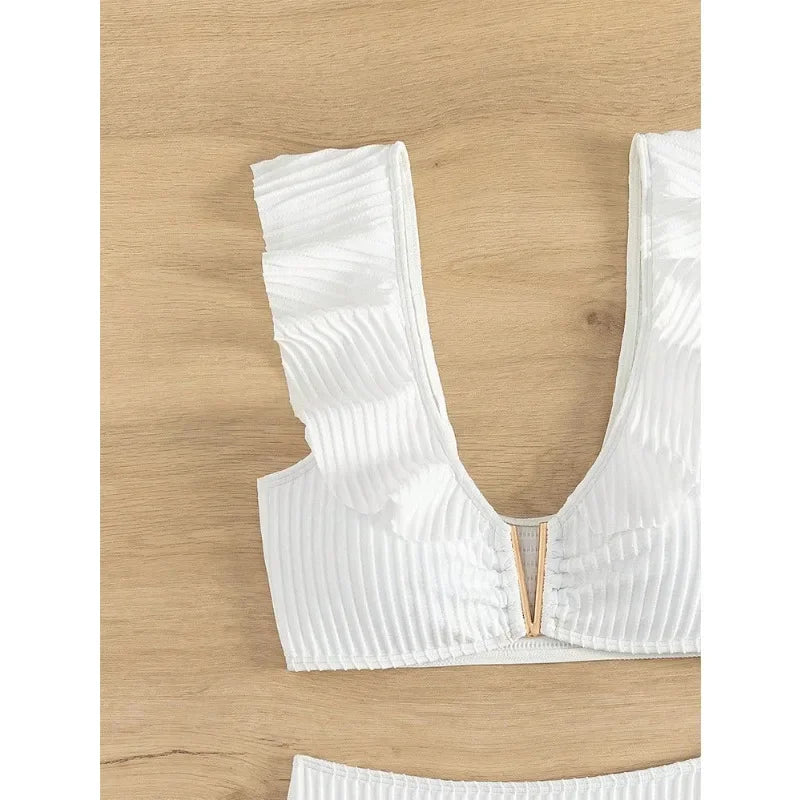 Biquíni Lotus Sexy – Conjunto com Folhas e Decote V