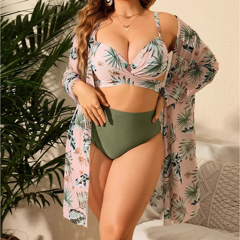 Biquíni Plus Size, 3 Peças