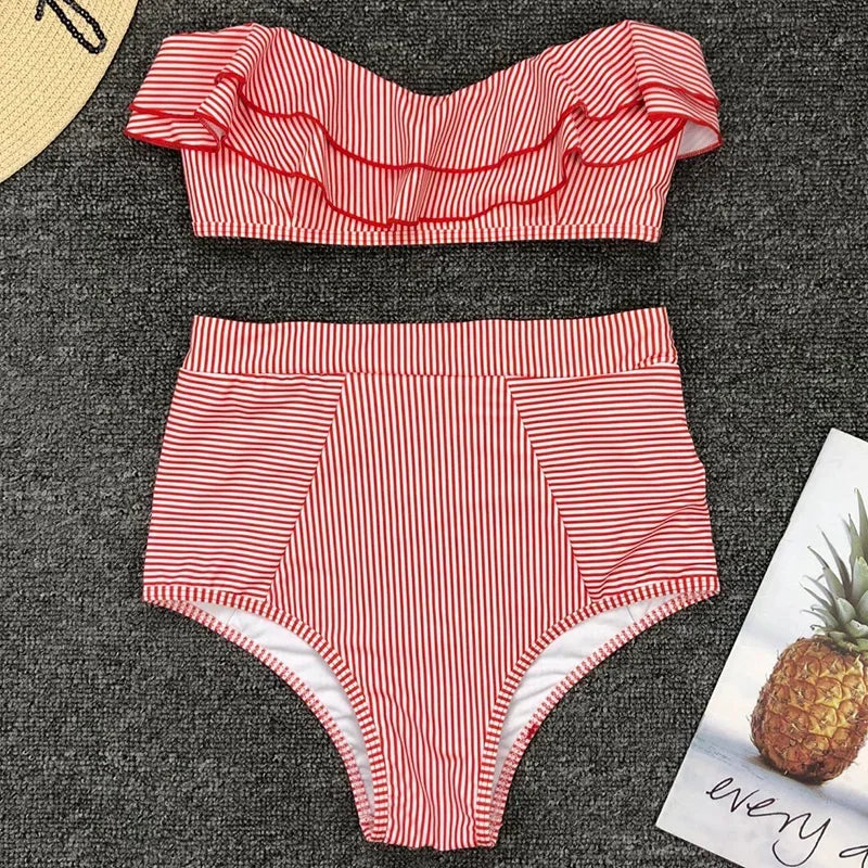 Biquíni Retrô em listras