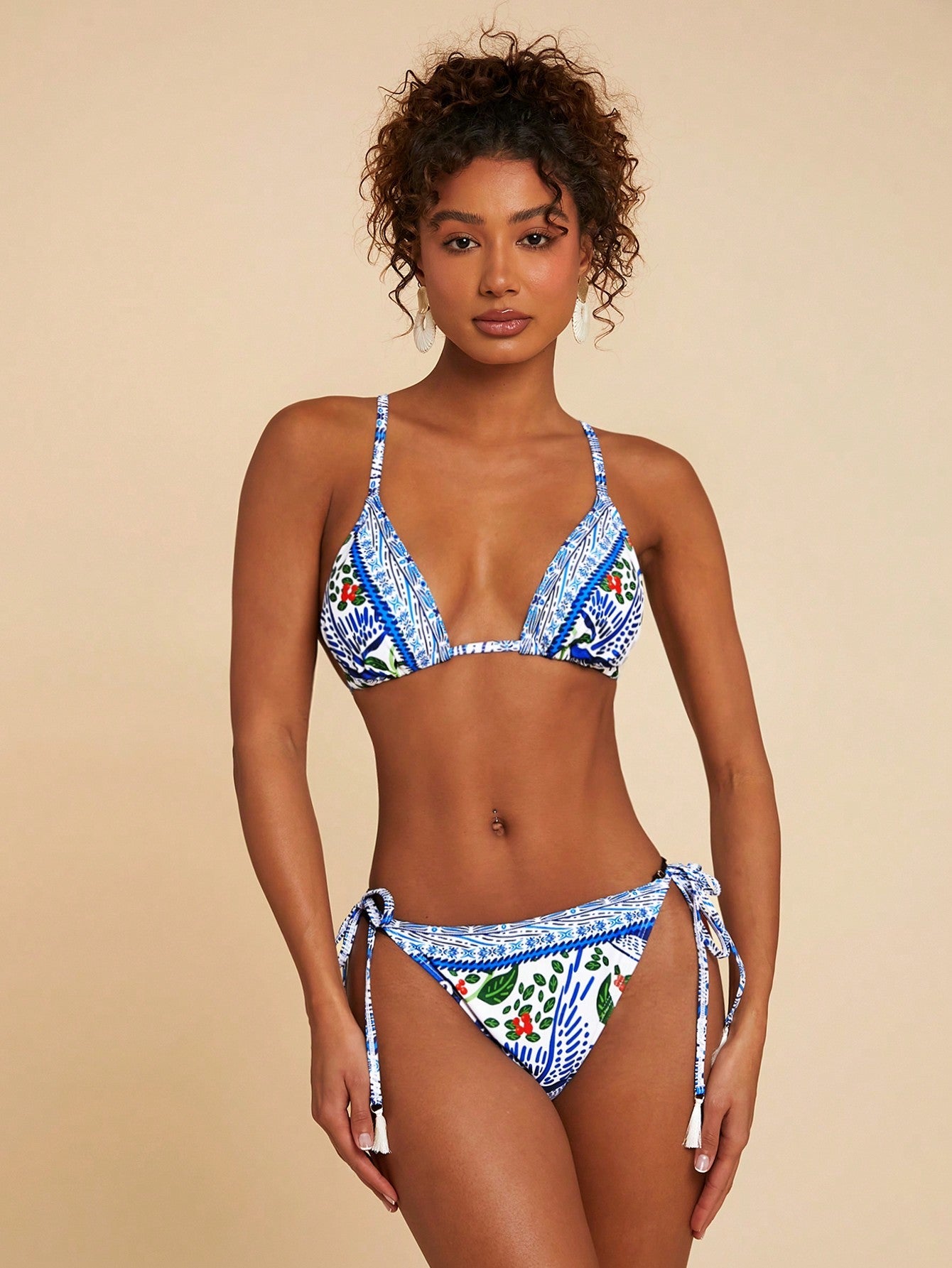 Biquíni Casual Branco e Azul