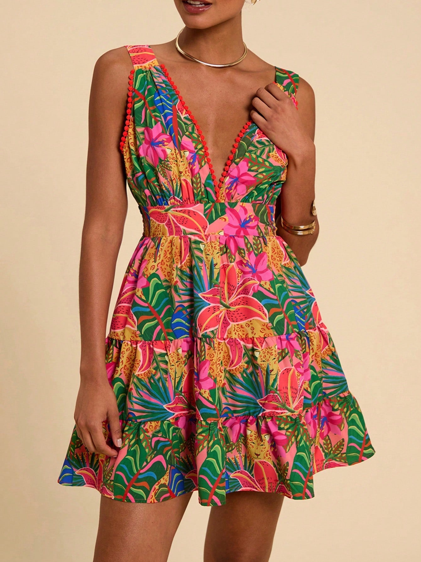 Vestido Decote em V Casual