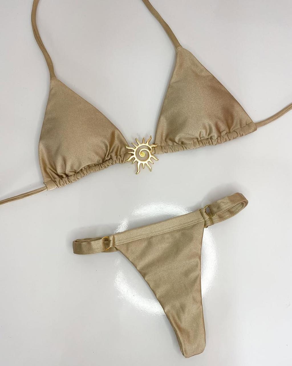 Biquíni de fita turquesa