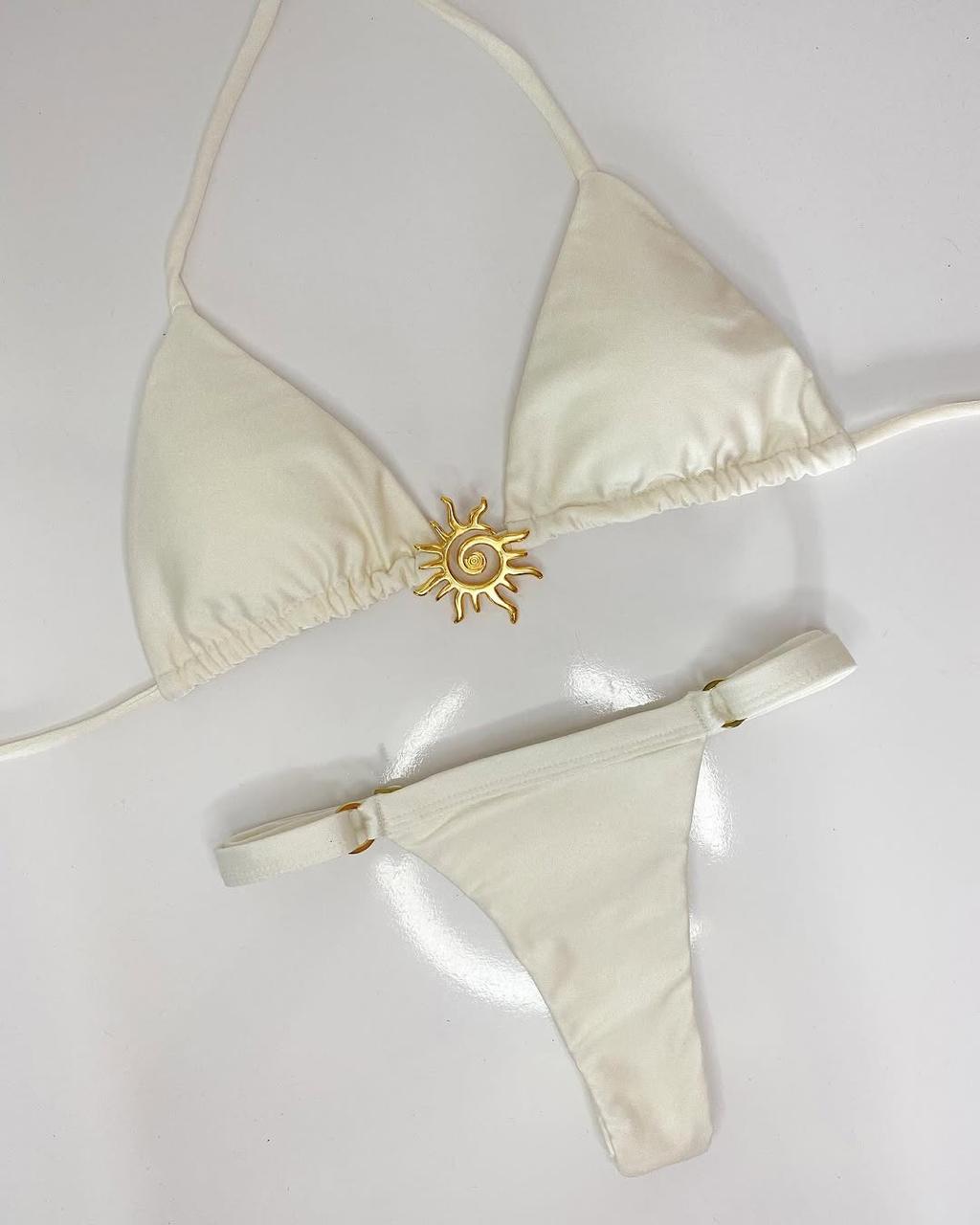 Biquíni de fita turquesa