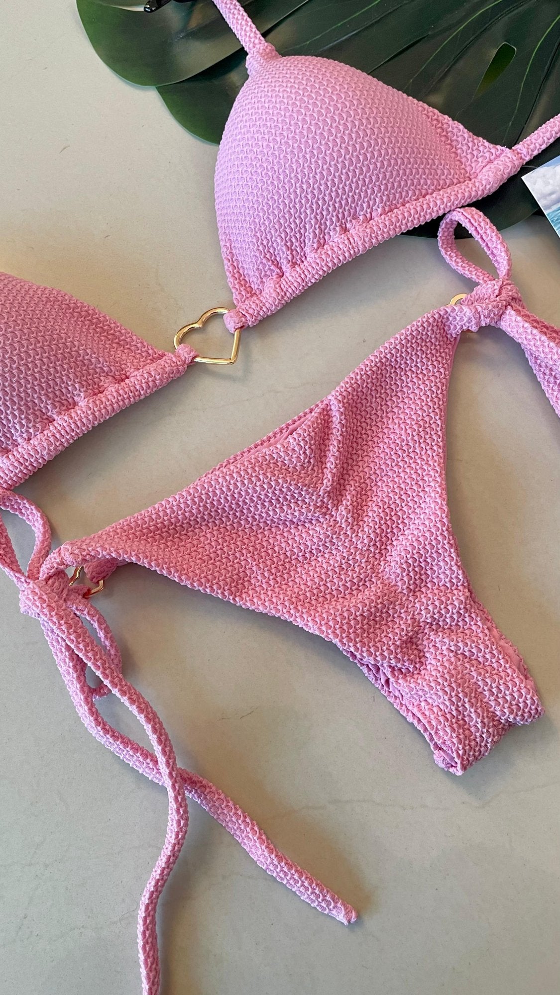 BIQUÍNI GLAM - TEXTURIZADO ROSA