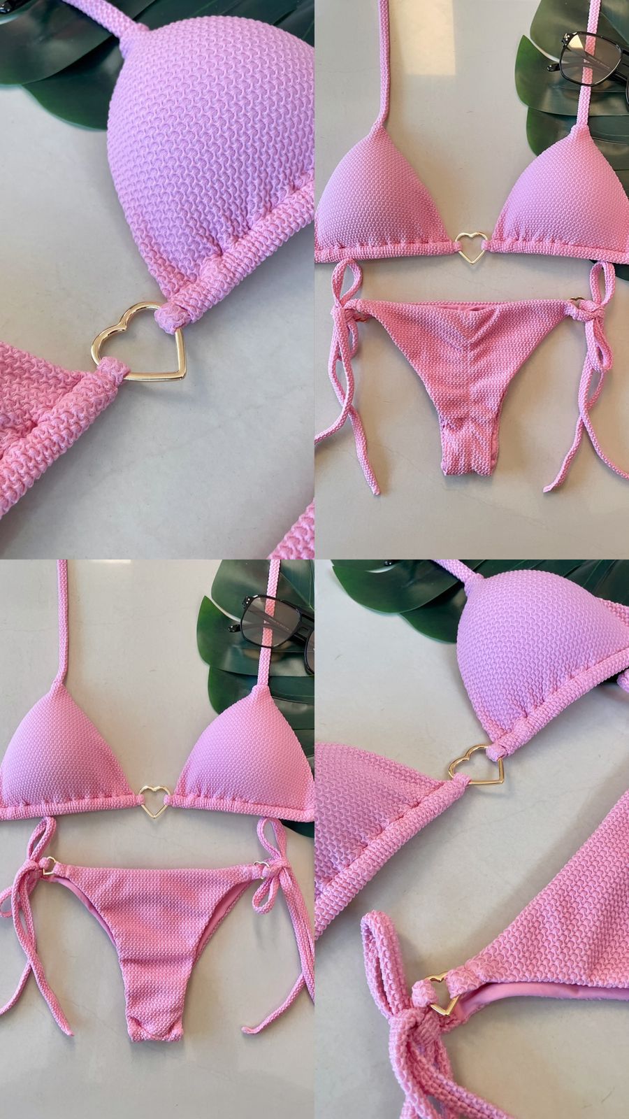 BIQUÍNI GLAM - TEXTURIZADO ROSA