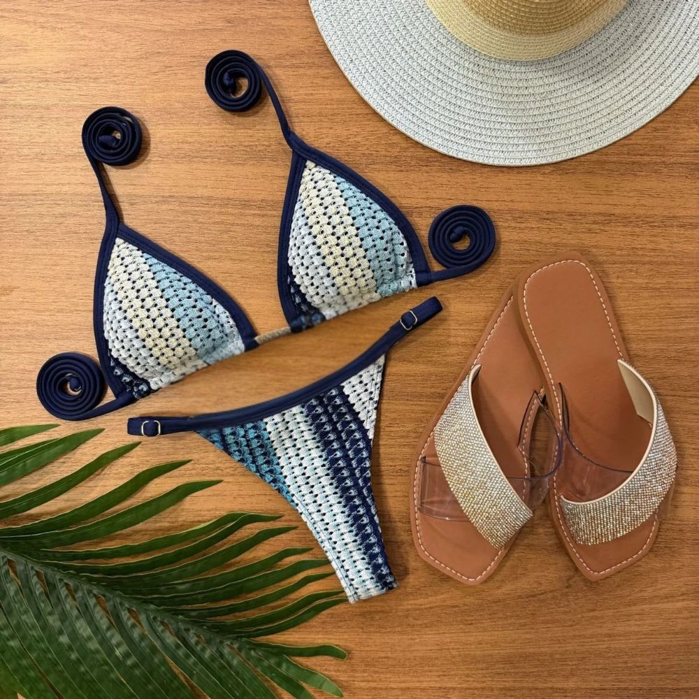 Biquini Trico - Multicolor Marinho