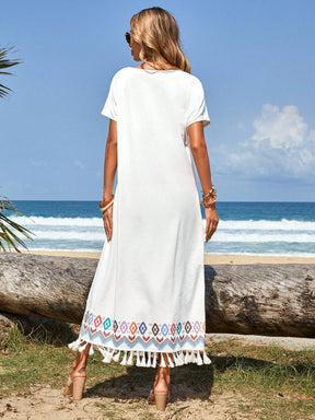 Vestido com Estampa Geográfica