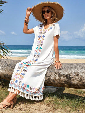 Vestido com Estampa Geográfica