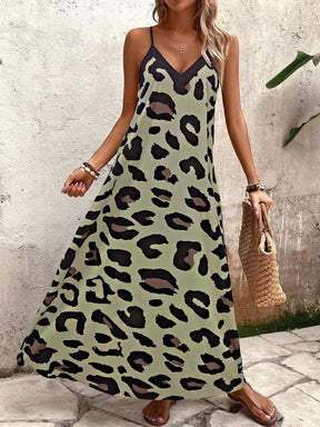 Vestido Longo Casual Animal Print