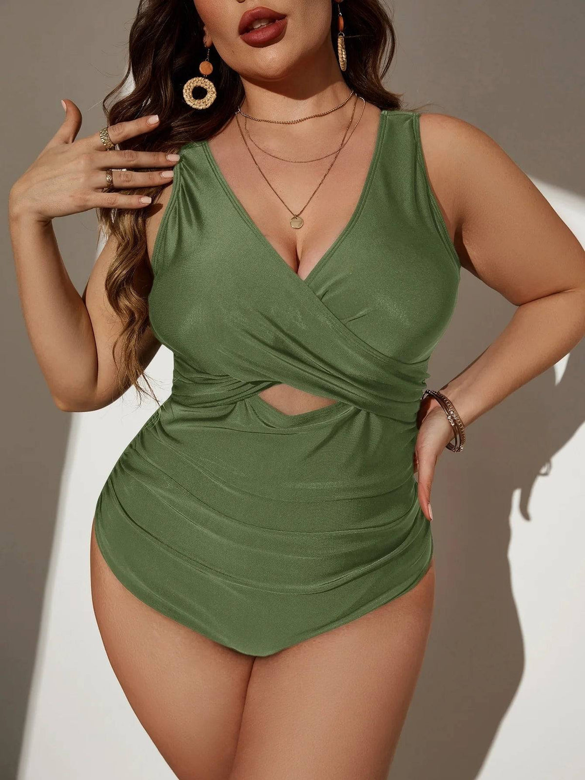 Maiô Plus Size Cruzado Spandex