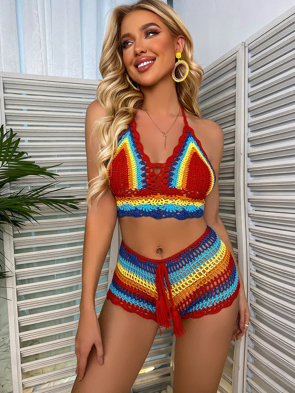 Biquíni Crochê Multicolorido