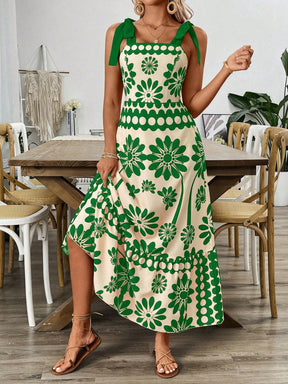 Vestido Estilo Vintage com Estampa Floral