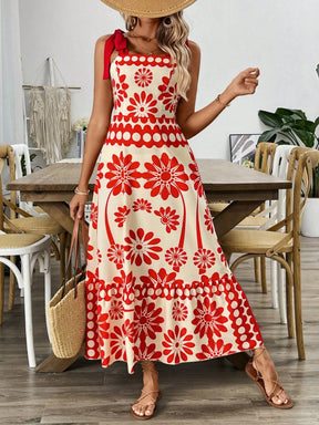Vestido Estilo Vintage com Estampa Floral