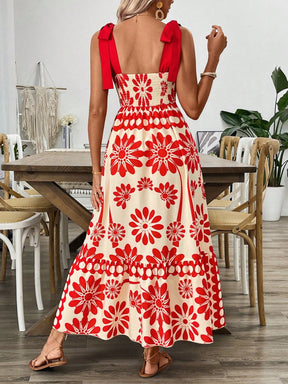Vestido Estilo Vintage com Estampa Floral