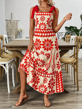 Vestido Estilo Vintage com Estampa Floral