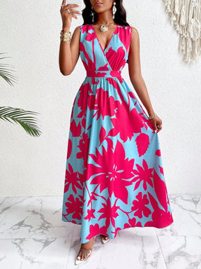 Vestido Longo Com Estampa Tropical