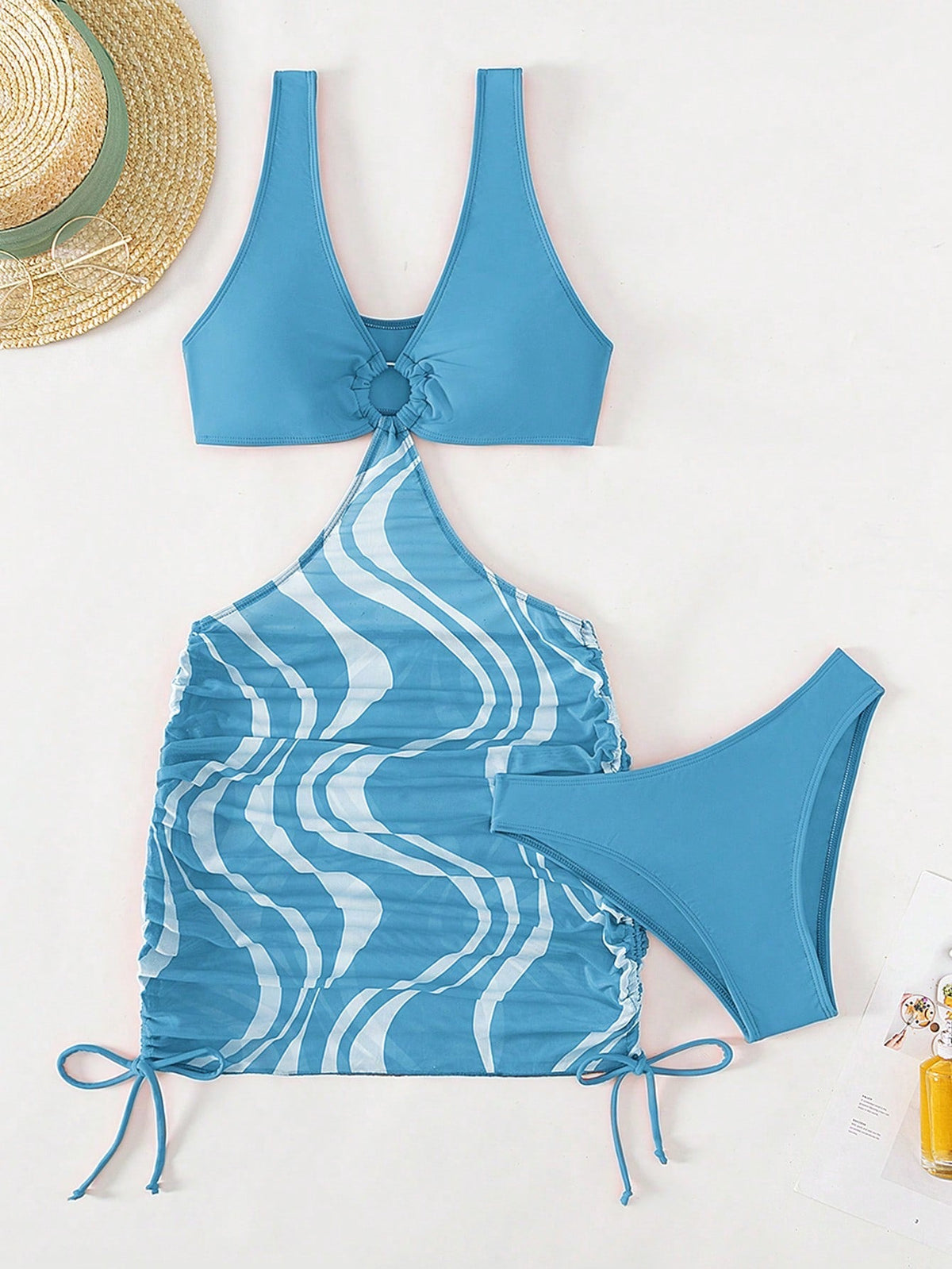 Biquíni Vestido 2 Peças Conjunto Azul