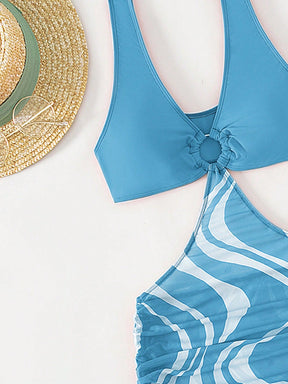 Biquíni Vestido 2 Peças Conjunto Azul