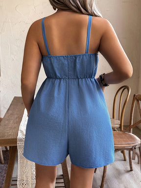 Macacão Casual Plus Size com Nó Frontal