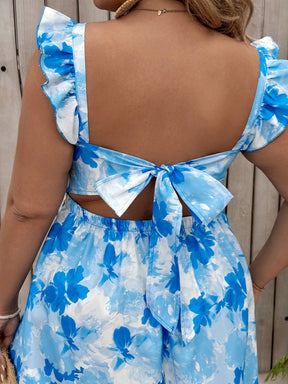 Vestido Plus Size com Costas Nuas e Plissado