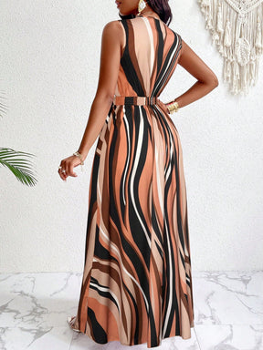 Vestido Longo Com Estampa Tropical