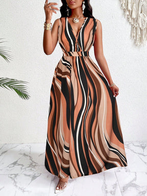 Vestido Longo Com Estampa Tropical