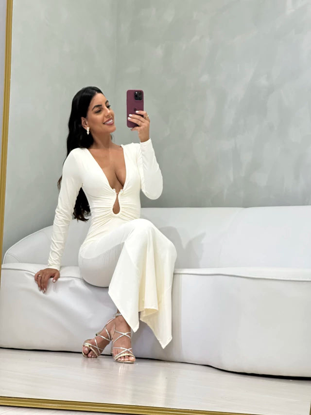 Vestido Decote Fivela